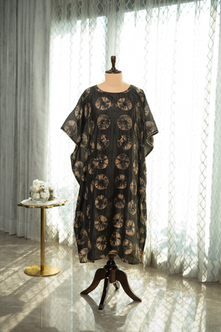 Mystic Shibori Silk Kaftan with Pants