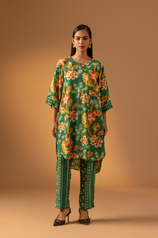 Naseebo Sage Rhythm Muslin Coord Set