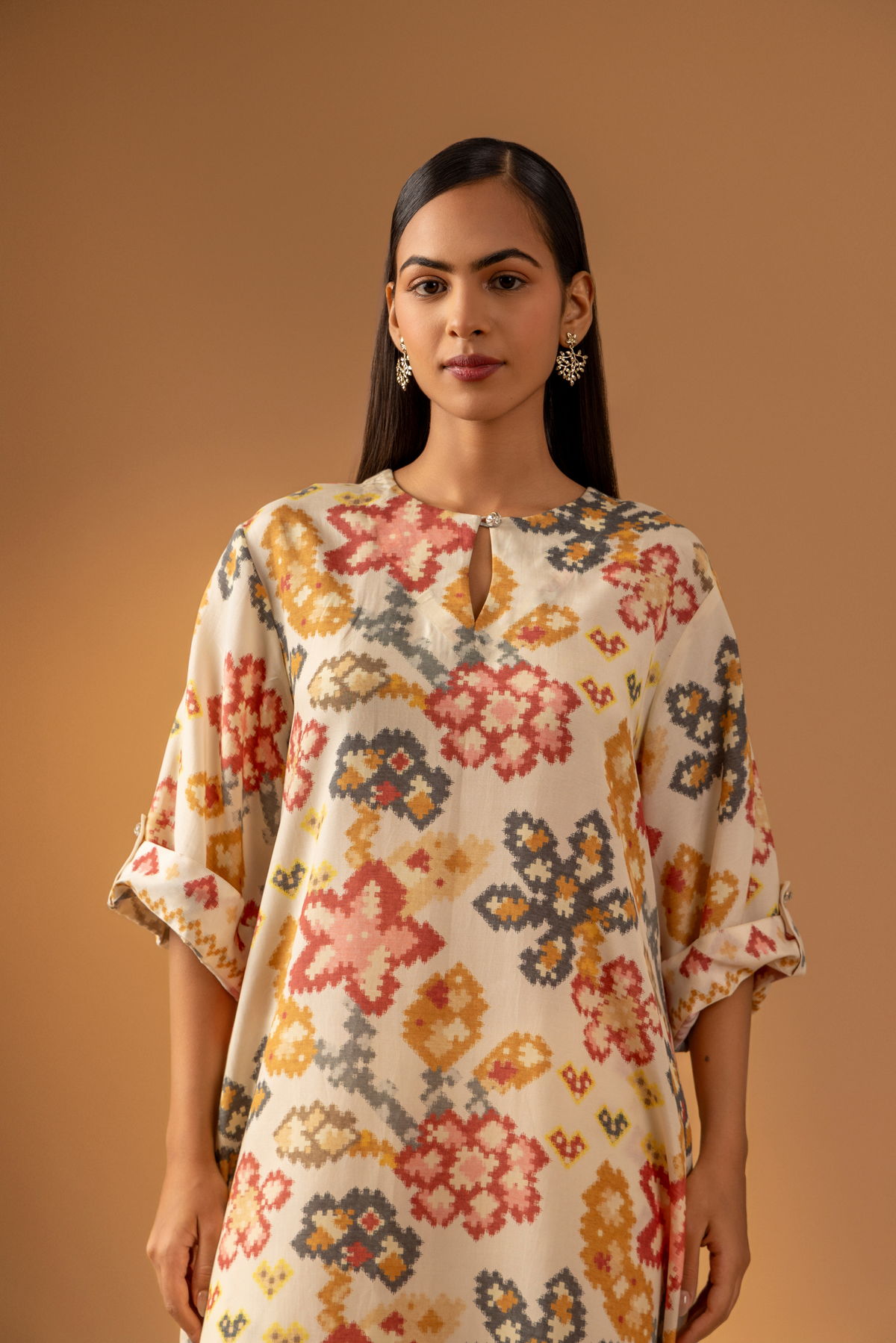 Naseebo Almond Haze Muslin Coord Set