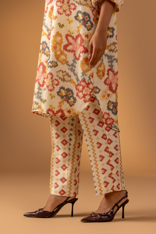 Naseebo Almond Haze Muslin Coord Set