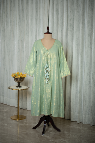 Sea Green Serenity Lurex Cotton Kurta Set
