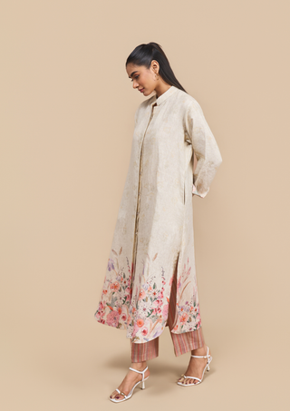 Naseebo Rosé Meadow Linen Kurta Set