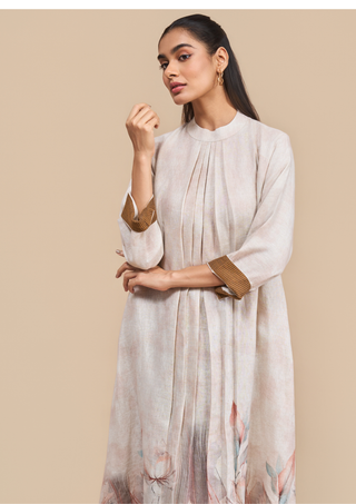 Naseebo  Autumn Bloom Linen Kurta Set