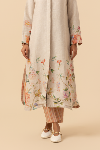 Naseebo Roseate Garden Linen Premium Co-ord Set