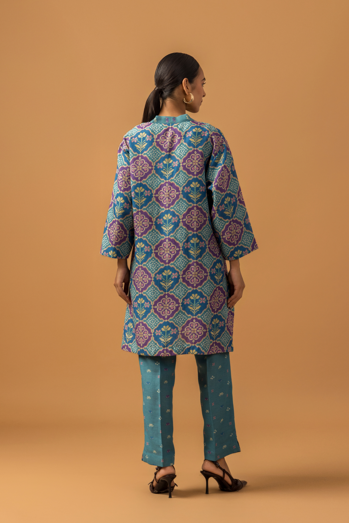 Naseebo Teal Medallion Linen Co-ord Set