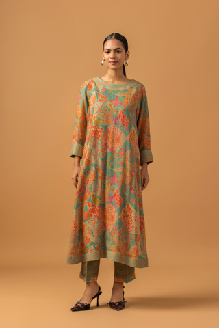 Naseebo Marigold Maze Linen Premium Co-ord Set
