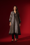 Naseebo Circular Echo Ebony Ivory Silk Coord Set
