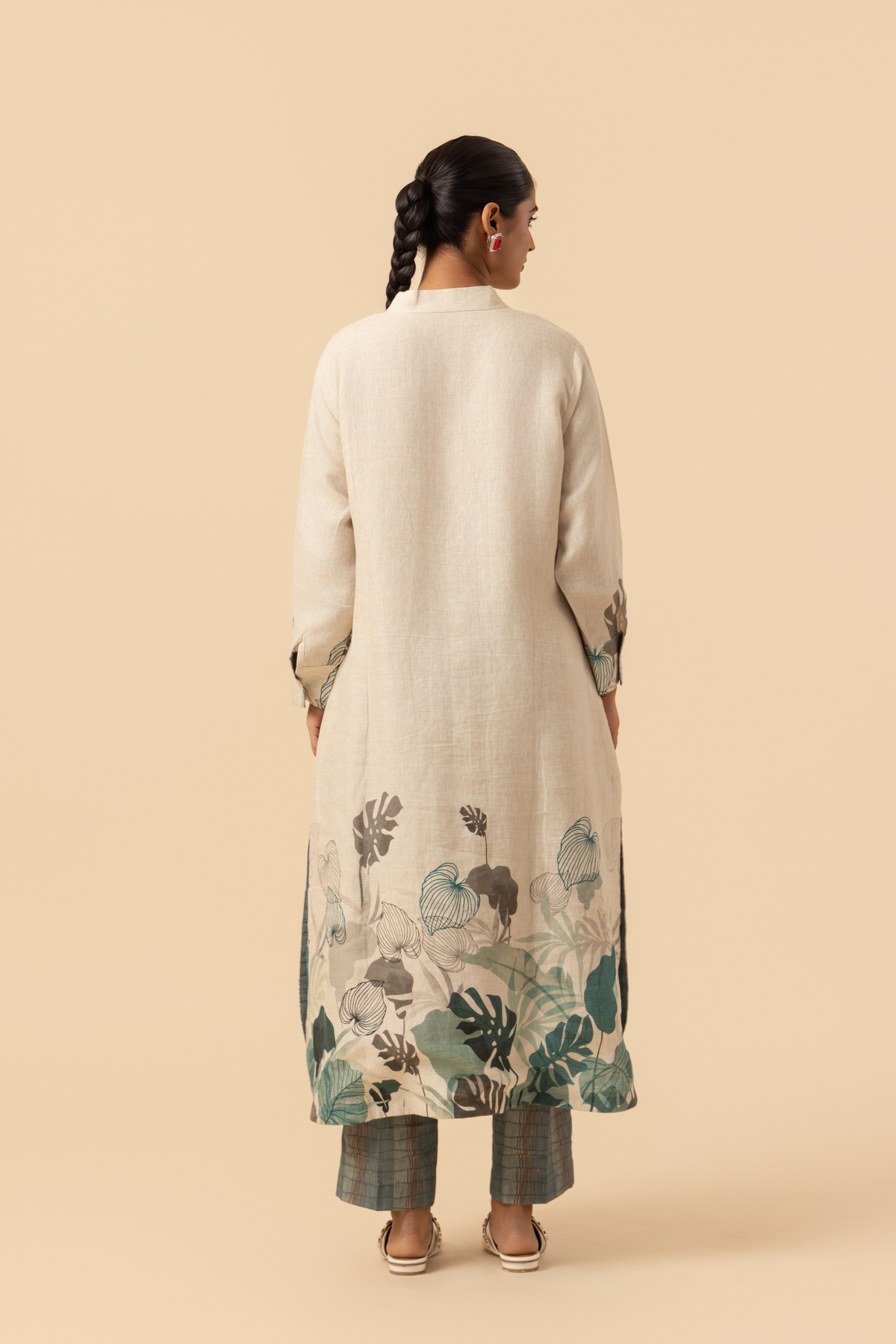 Naseebo Teal Bloom Linen Co-ord Set