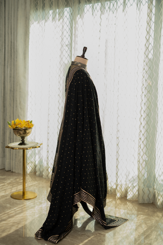 Black Luxe Anarkali Kurta Set