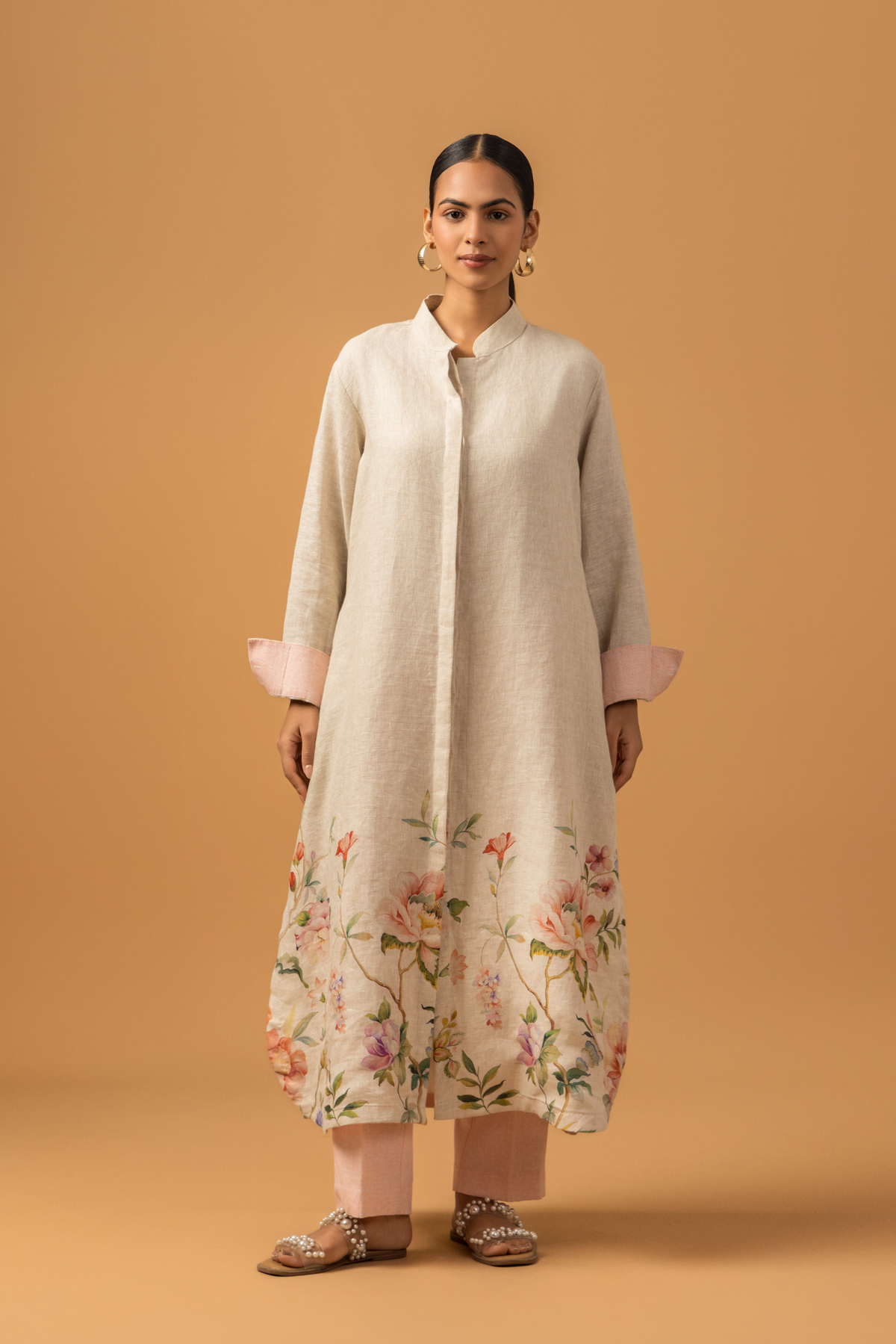 Naseebo Pearl Floral Trail Linen Co-ord Set
