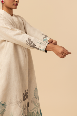 Naseebo Teal Bloom Linen Premium Co-ord Set