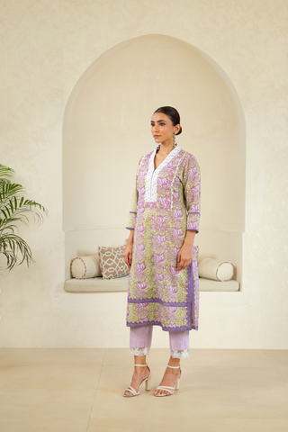 Lilac Grace Cotton Premium Kurta Set