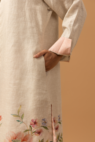 Naseebo Pearl Floral Trail Linen Premium Co-ord Set