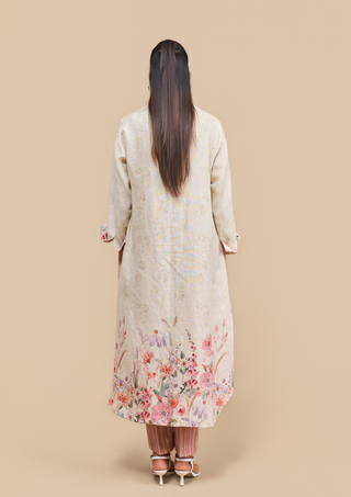 Naseebo Rosé Meadow Linen Kurta Set