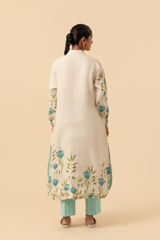 Naseebo Mint Vines Linen Premium Co-ord Set