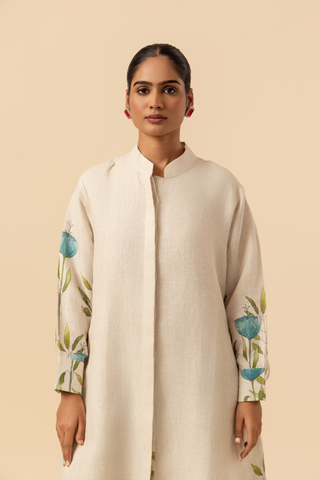 Naseebo Mint Vines Linen Premium Co-ord Set