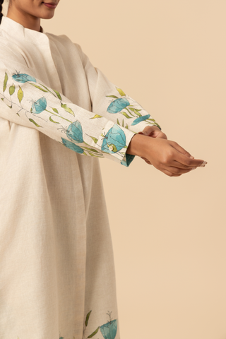 Naseebo Mint Vines Linen Premium Co-ord Set