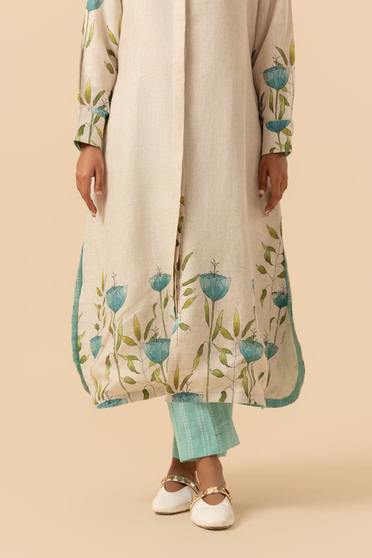 Naseebo Mint Vines Linen Co-ord Set