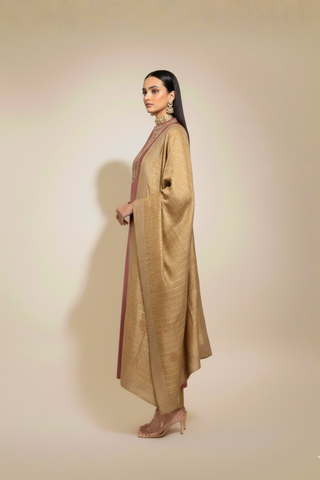 Rich Maroon Tissue Chanderi Kurta Set