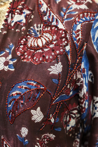 Naseebo Ruby Paisley Hand Block Printed Cotton Farshi Salwar Set