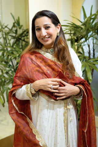 Naseebo Ivory Ember Silk Angrakha Kurta Set
