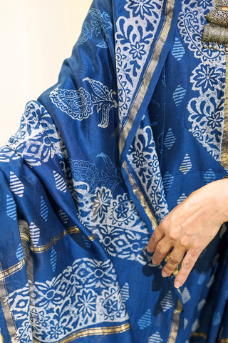 Naseebo Enchanted Garden Indigo Kurta Set