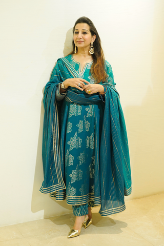 Naseebo Emerald Charm Anarkali Kurta Set
