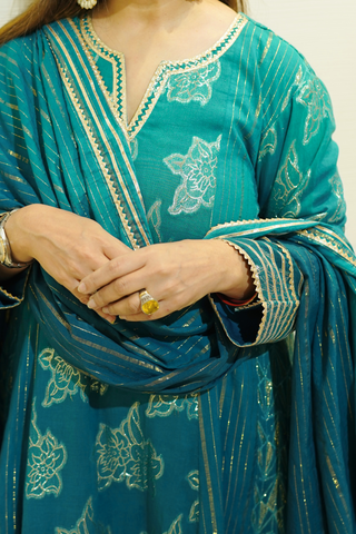 Naseebo Emerald Charm Anarkali Kurta Set