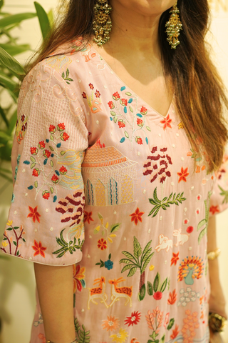Naseebo Rose Garden Embroidered Co-ord Set