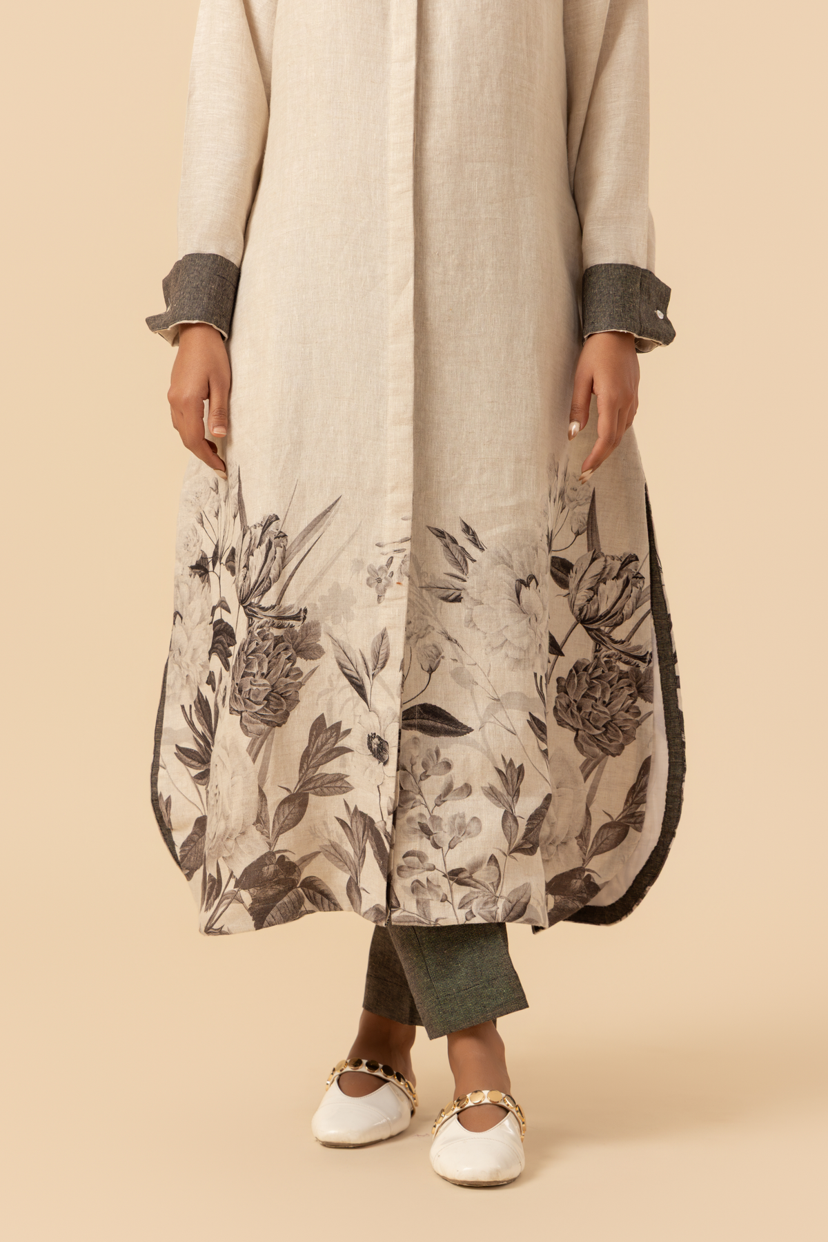 Naseebo Ink Monochrome Linen Co-ord Set