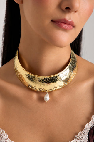 Kamali Choker Necklace with Pearl Drop