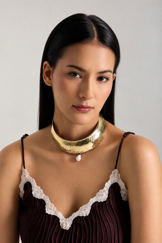 Kamali Choker Necklace with Pearl Drop