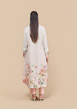 Naseebo Peone Blossom Garden Linen Kurta Set