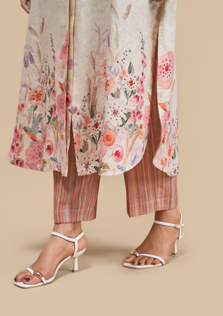 Naseebo Rosé Meadow Linen Kurta Set