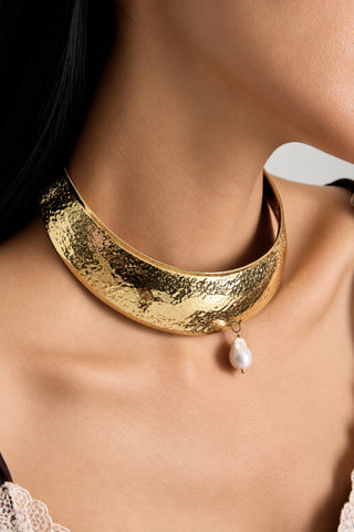Kamali Choker Necklace with Pearl Drop