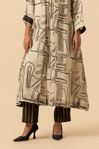 Naseebo Abstract Flow Linen Premium Co-ord Set