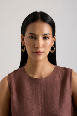 Anaya Ornate Beaded Hoop Earrings