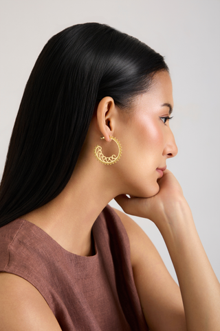 Anaya Ornate Beaded Hoop Earrings