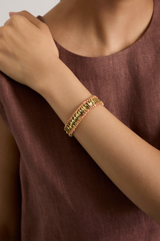 Aurora Pink & Gold Filigree Cuff
