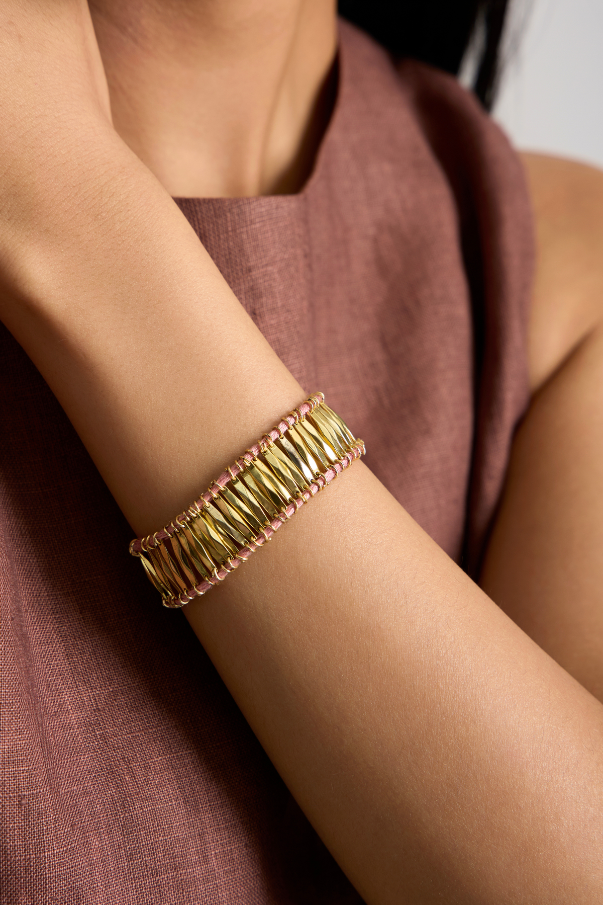 Axis Pink & Gold Ribbed Cuff