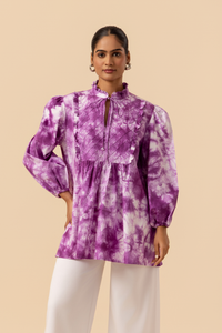 Naseebo Berry Burst Shibori Printed Women Blouse