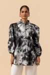 Naseebo Monochrome Magic Shibori Printed Women Blouse