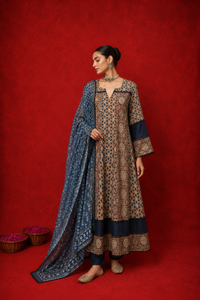 Naseebo Adaa Ajrakh Anarkali Set