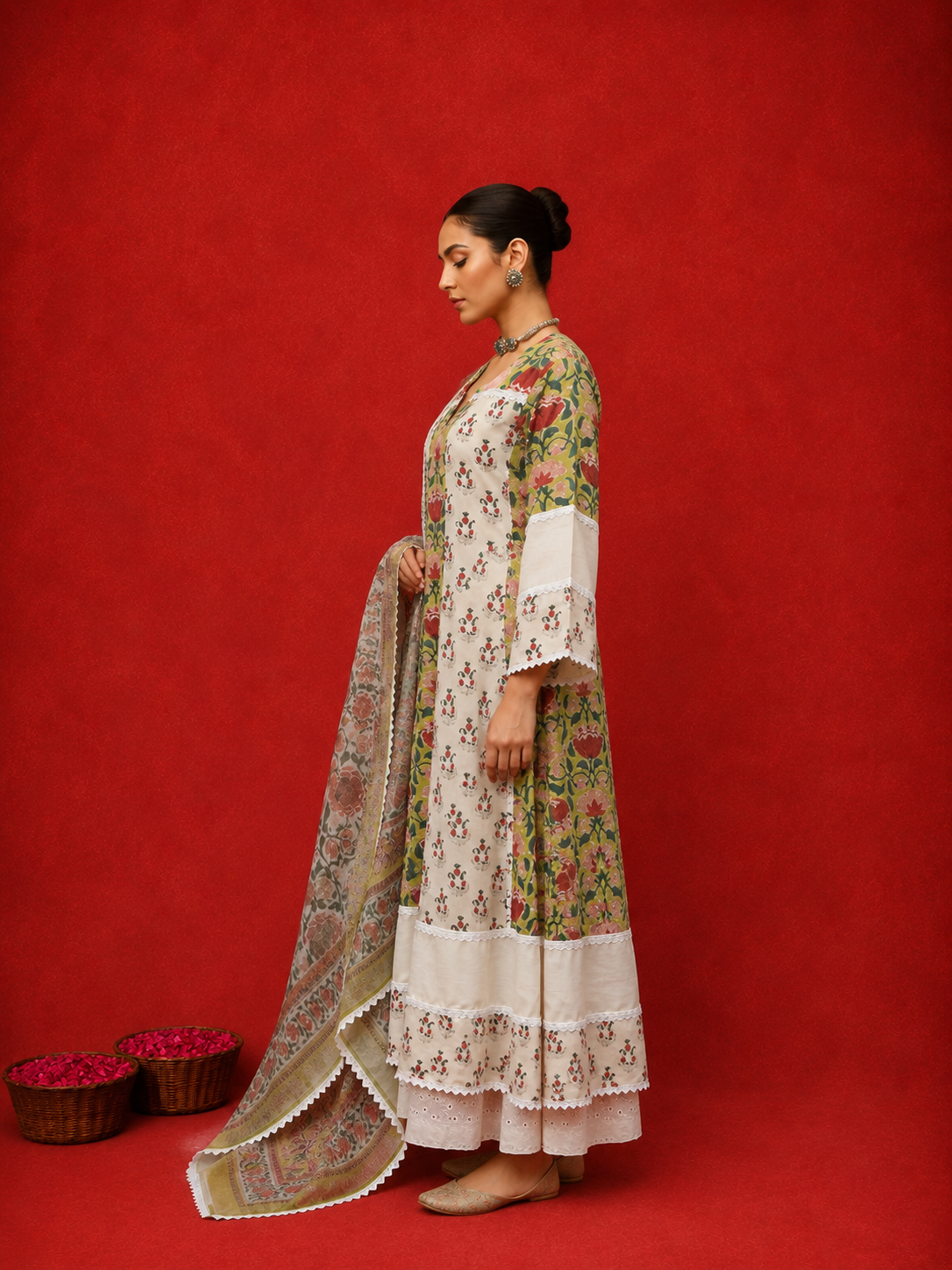 Naseebo Gulbahar Block Printed Anarkali Kurta Set