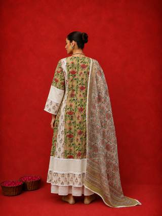 Naseebo Gulbahar Block Printed Anarkali Kurta Set