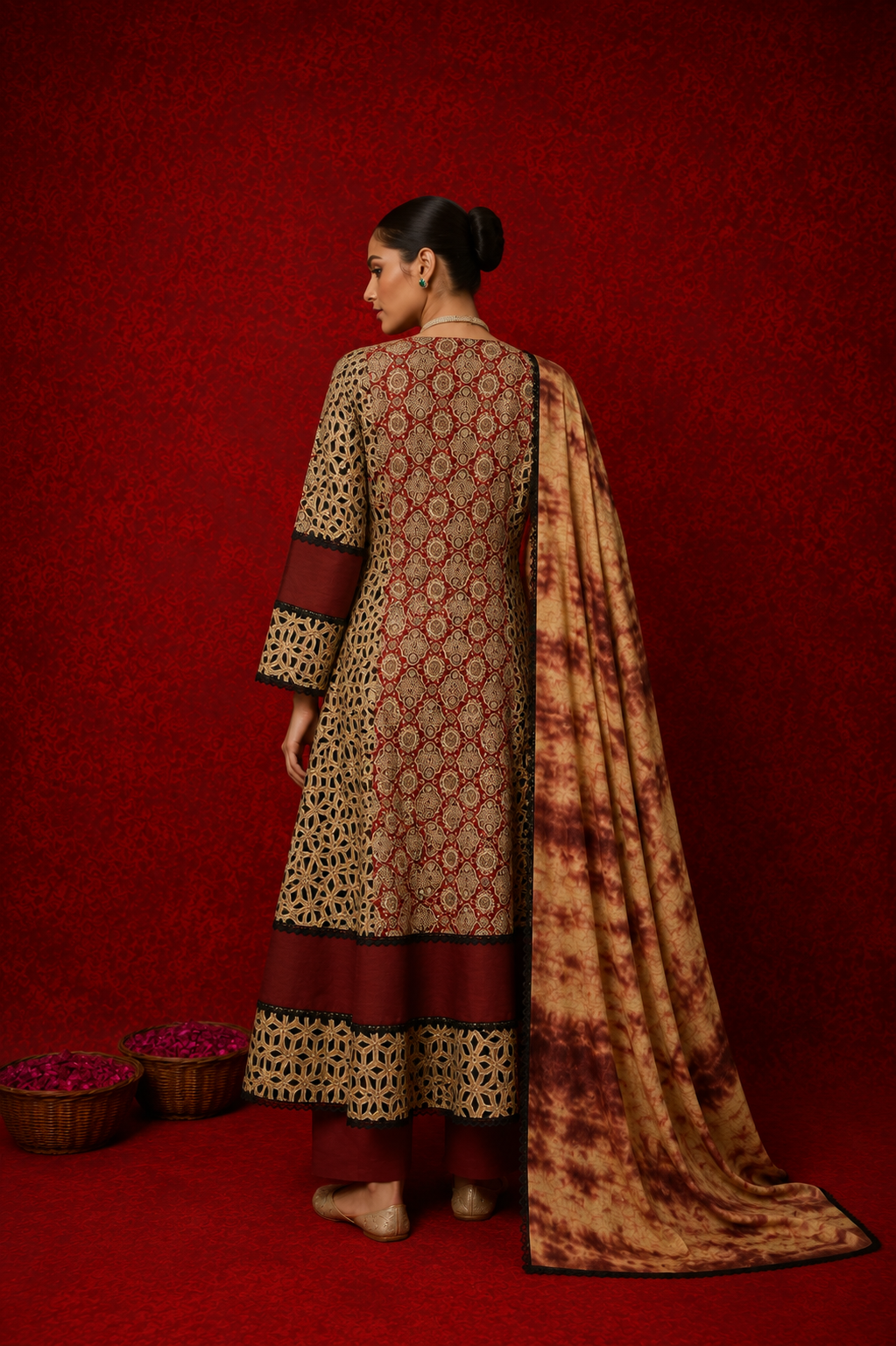 Naseebo Aafreen Ajrakh Anarkali Set