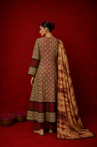 Naseebo Aafreen Ajrakh Anarkali Set