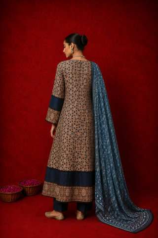 Naseebo Adaa Ajrakh Anarkali Set