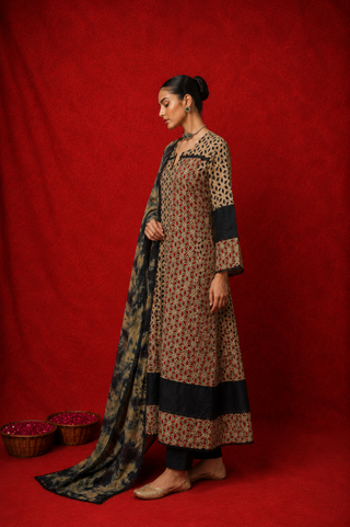Naseebo Rangrez Ajrakh Anarkali Set