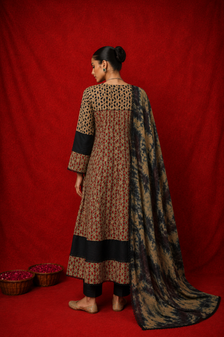 Naseebo Rangrez Ajrakh Anarkali Set
